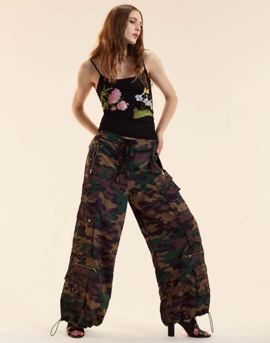  신시아 로리 스트레이트 팬츠 신시아 로울리 세컨드 네이처 카고 팬츠 그린 카모 - CYNTHIA ROWLEY