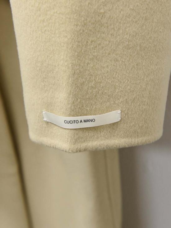  스포트막스 코트 스포트맥스 트레사 벨티드 울 롱  크림 - SPORTMAX