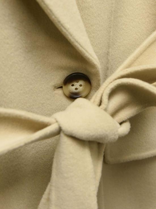  스포트막스 코트 스포트맥스 트레사 벨티드 울 롱  크림 - SPORTMAX