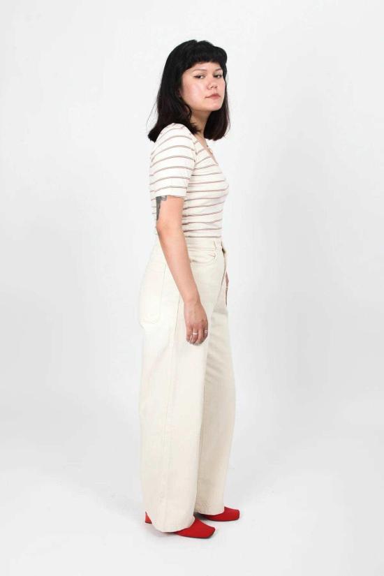  Gravel & Gold 스트레이트 팬츠 그래블 & 골드 플레이서 팬츠 내추럴 - OTHER BRANDS