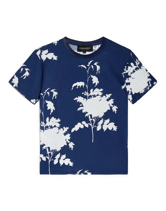  신시아 로리 반팔 티셔츠 신시아 로울리 에브리데이 코튼 티셔츠 네이비/화이트 - CYNTHIA ROWLEY