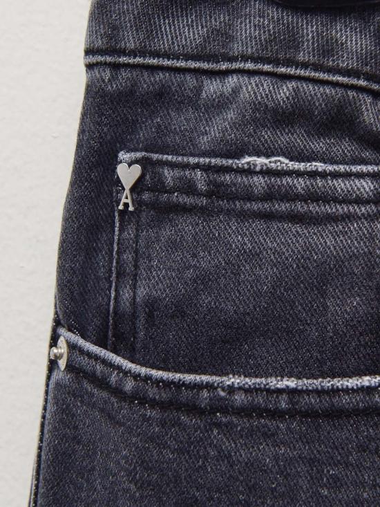  아미 데님 팬츠 알렉상드르 마티우시 파리 데님 진 블랙 - AMI