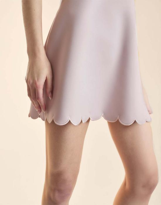  신시아 로리 숏 원피스 신시아 로울리 엘라 본디드 스캘럽 드레스 모브 - CYNTHIA ROWLEY