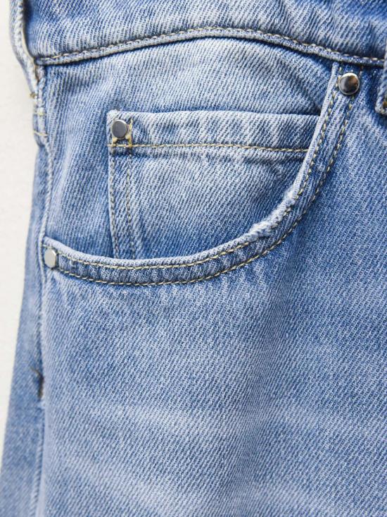  막스마라 데님 팬츠 맥스마라 로고 패치 스트레이트 핏 진 라이트 블루 - MAX MARA