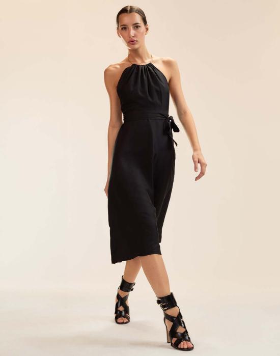  신시아 로리 미디 원피스 신시아 로울리 탈리타 실크 랩 드레스 블랙 - CYNTHIA ROWLEY
