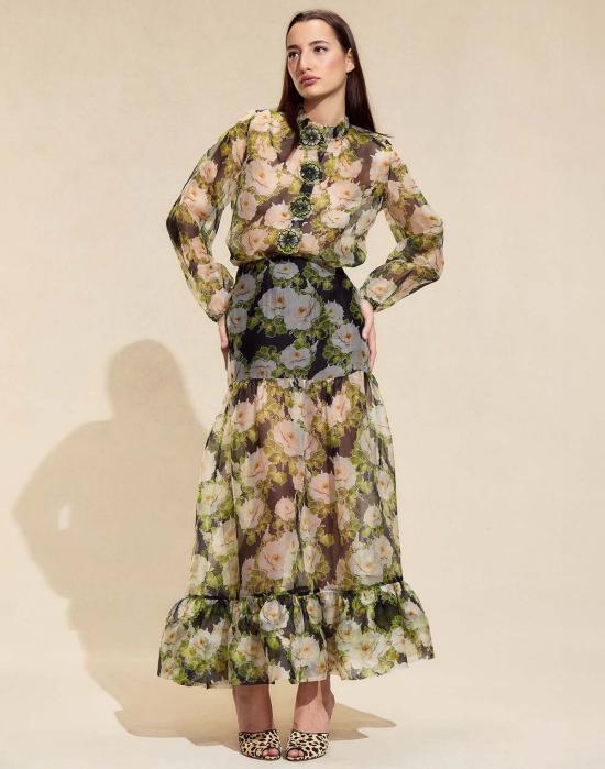  신시아 로리 롱 스커트 신시아 로울리 코넬리아 실크 스커트 - CYNTHIA ROWLEY