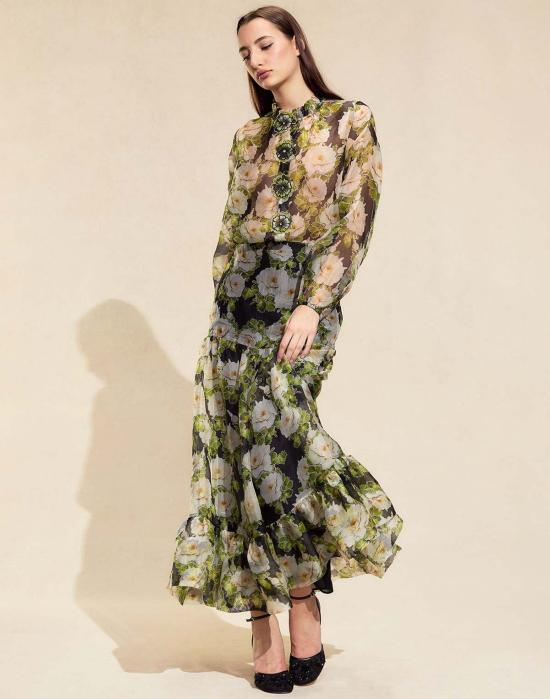  신시아 로리 롱 스커트 신시아 로울리 코넬리아 실크 스커트