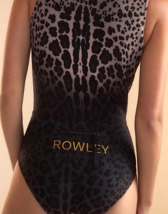  신시아 로리 원피스 수영복 신시아 로울리 카브 슬리브리스 습식수트 레오파드 - CYNTHIA ROWLEY