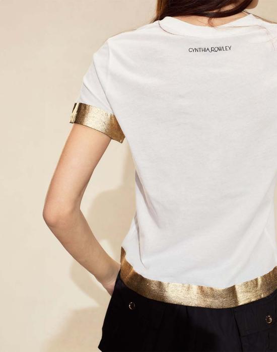  신시아 로리 반팔 티셔츠 신시아 로울리 아테나 티 화이트 - CYNTHIA ROWLEY