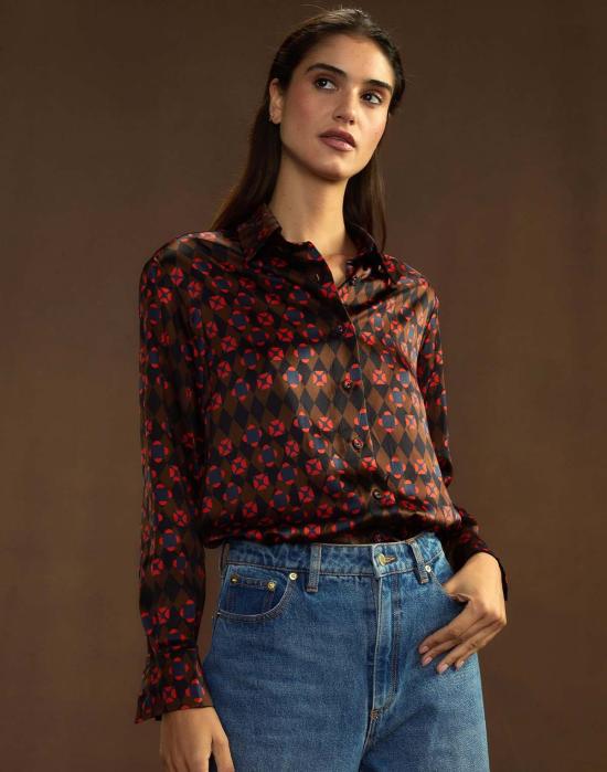  신시아 로리 블라우스 신시아 로울리 컬렉터블 실크 셔츠 지오블러드 - CYNTHIA ROWLEY