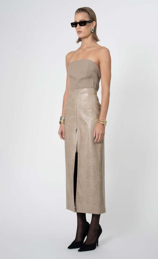  논살란트 레이블 스커트 논샬런트 라벨 라네스  토프 - NONCHALANT LABEL