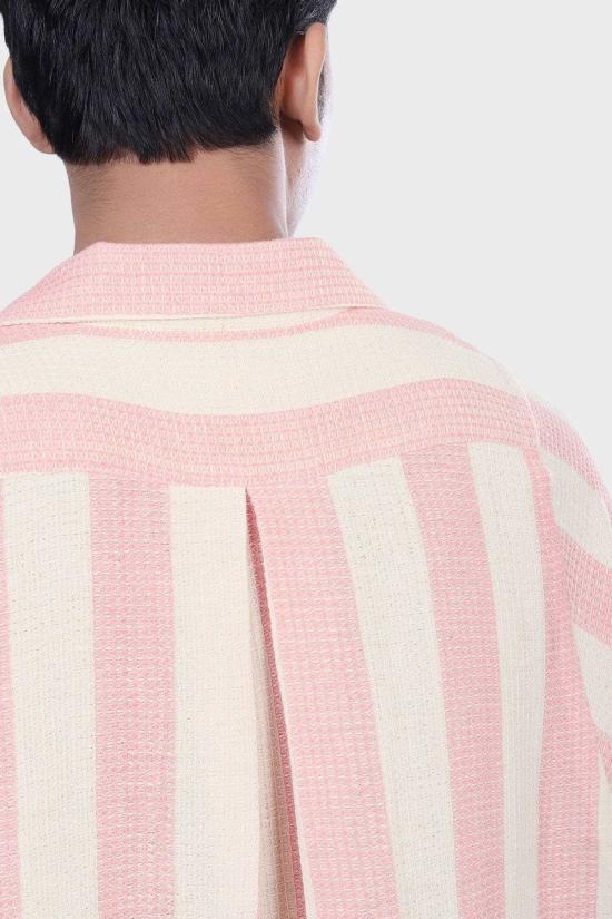  Kardo 반팔 셔츠 카르도 유스케  초월 핑크 스트라이프 - OTHER BRANDS