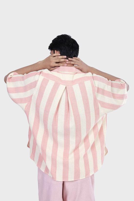  Kardo 반팔 셔츠 카르도 유스케  초월 핑크 스트라이프 - OTHER BRANDS