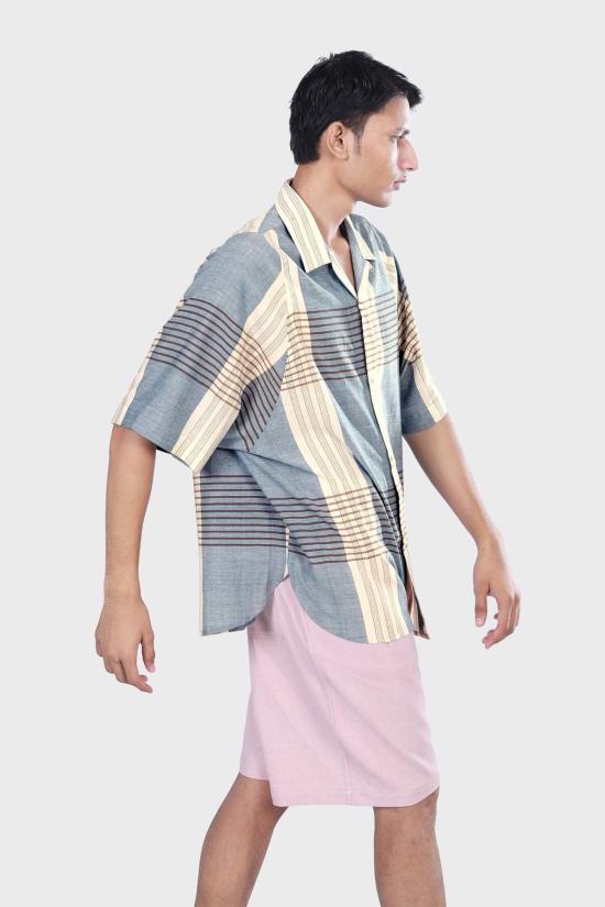  Kardo 반팔 셔츠 Yusuke  샴브레이 체크 무늬