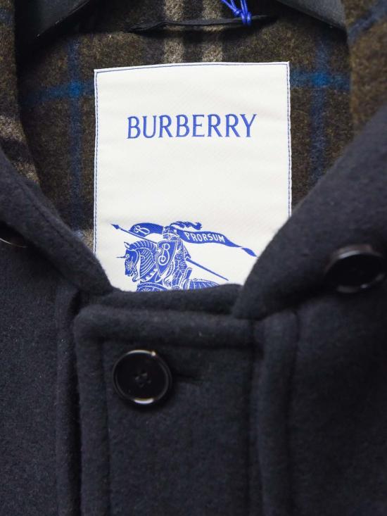  버버리 코트 후드 울 더플  블랙 - BURBERRY