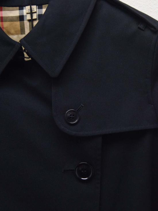  버버리 트렌치 코트 롱 켄싱턴 헤리티지 트렌치코트 블랙 - BURBERRY