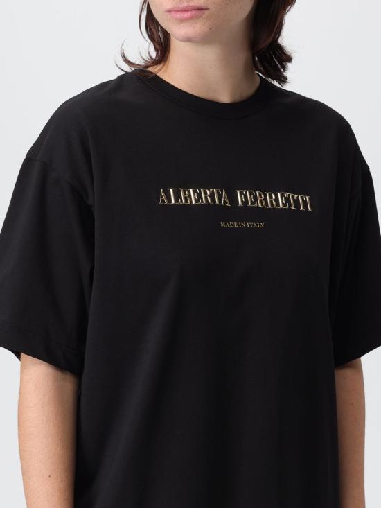 25FW 알베르타 페레티 반팔 티셔츠 07025195 0555 Black - ALBERTA FERRETTI