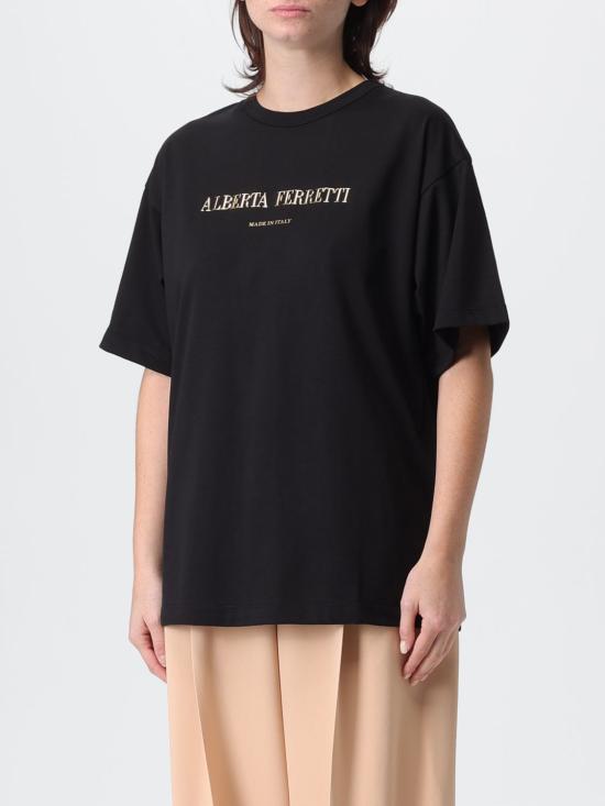 25FW 알베르타 페레티 반팔 티셔츠 07025195 0555 Black - ALBERTA FERRETTI