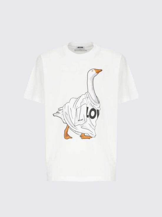 25FW 모스키노 반팔 티셔츠 07115241 1001 White - MOSCHINO