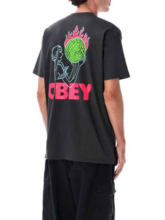 25FW 오베이 반팔 티셔츠 165264236 VBL Black - OBEY