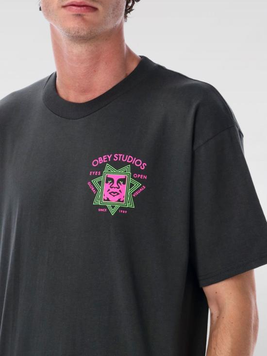 25FW 오베이 반팔 티셔츠 165264232 VBL Black - OBEY