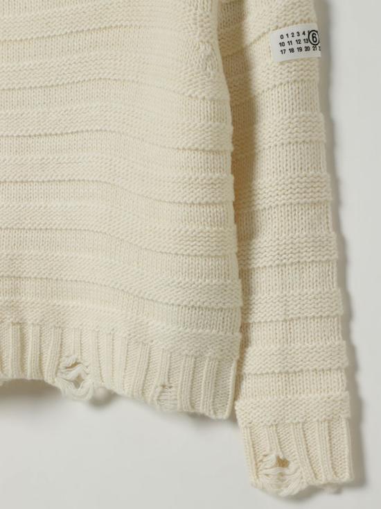 25FW [키즈] MM6 메종마르지엘라 풀오버 M60880MM06P M6101 White - MM6 MAISON MARGIELA