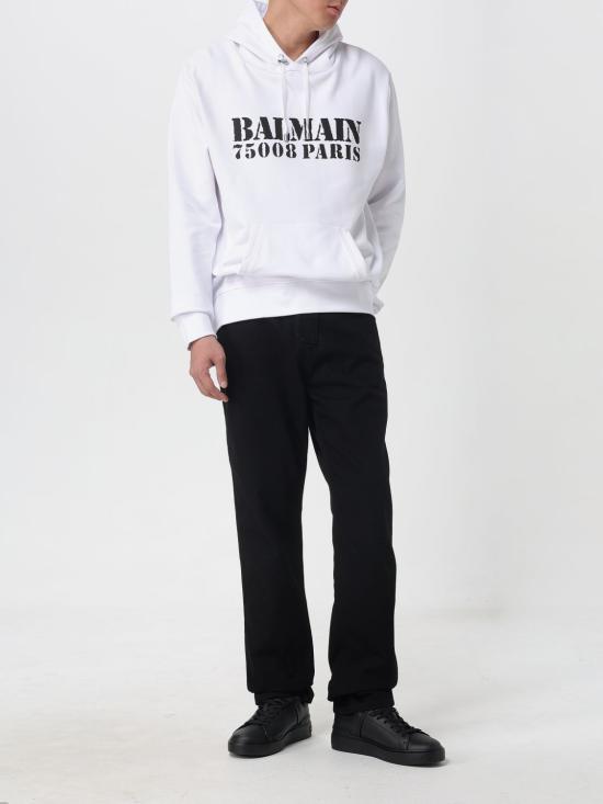 25FW 발망 긴팔 티셔츠 FH1JT047BD04 GAB White - BALMAIN