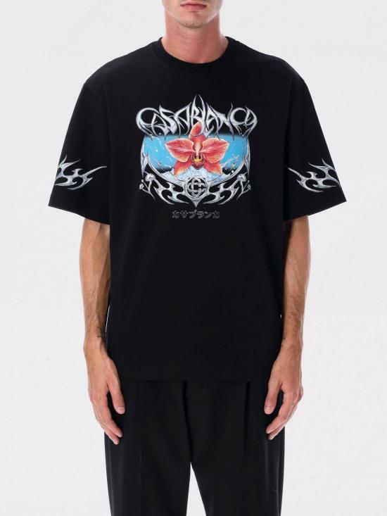 25FW 카사블랑카 반팔 티셔츠 MAW25JTS044 05 Black