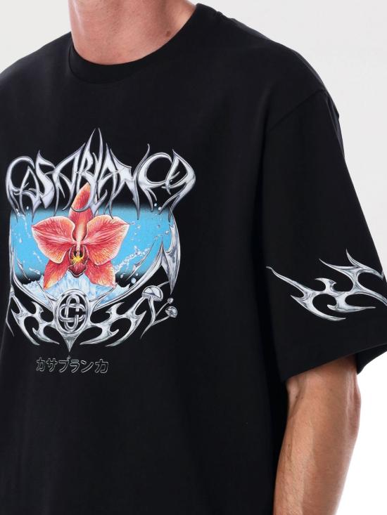 25FW 카사블랑카 반팔 티셔츠 MAW25JTS044 05 Black - CASABLANCA