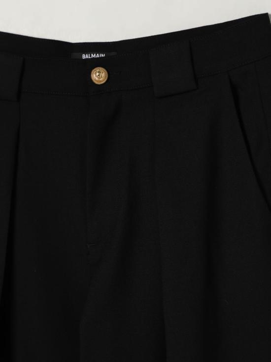 25FW [키즈] 발망 스트레이트 팬츠 BX6P20I0196 930OR Black - BALMAIN