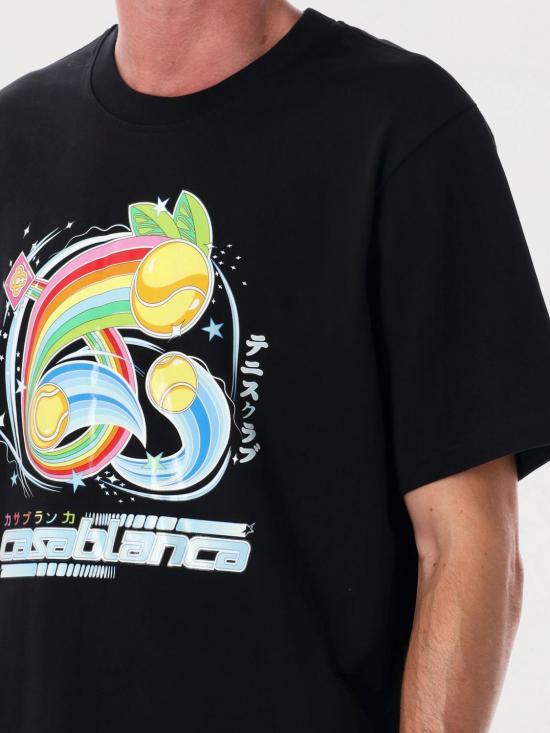 25FW 카사블랑카 반팔 티셔츠 MAW25TS001 08 Black - CASABLANCA