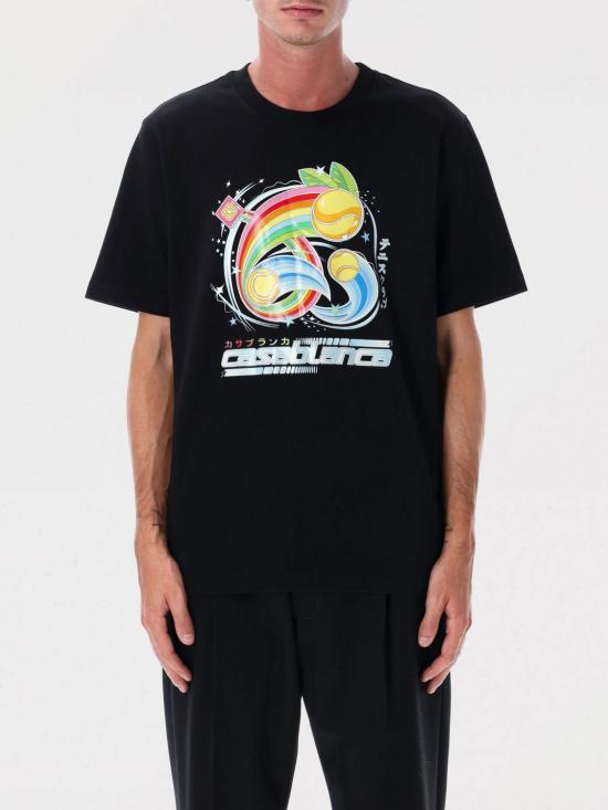 25FW 카사블랑카 반팔 티셔츠 MAW25TS001 08 Black