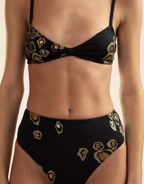  신시아 로리 비키니 수영복 신시아 로울리 아말피 매듭 비키니 탑 블랙/골드 - CYNTHIA ROWLEY