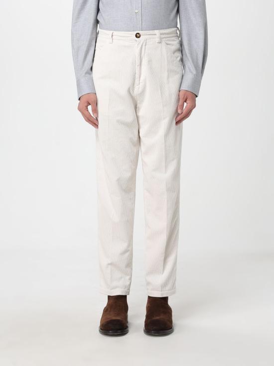 25FW 브루넬로 쿠치넬리 스트레이트 팬츠 M280UH0660 C6007 White