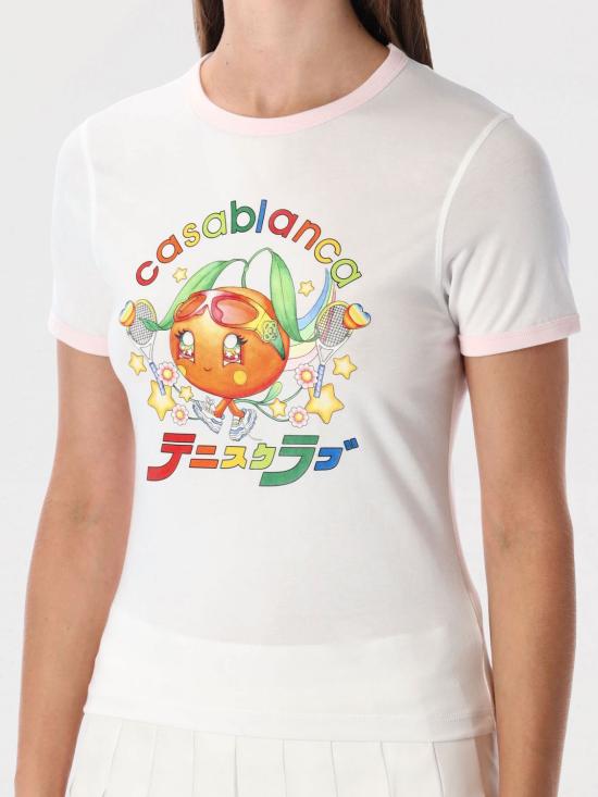 25FW 카사블랑카 반팔 티셔츠 WAW25JTS049 01 White - CASABLANCA