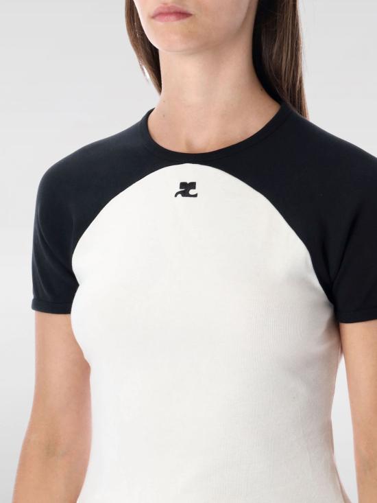 25FW 쿠레쥬 반팔 티셔츠 325JTS214JS0203 0098 White - COURREGES