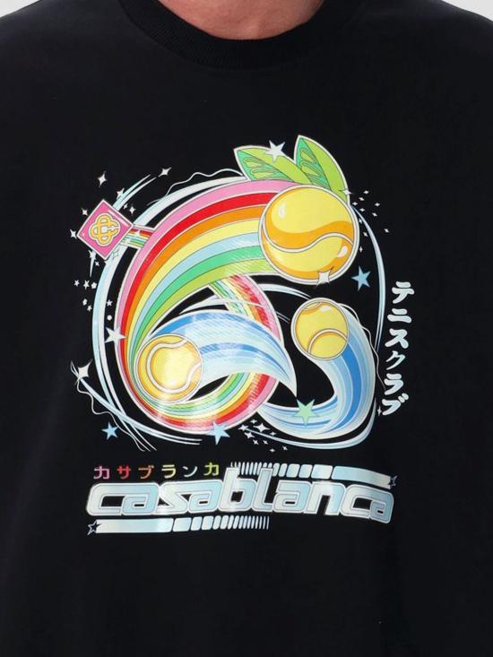 25FW 카사블랑카 긴팔 티셔츠 MAW25JTP293 02 Black - CASABLANCA