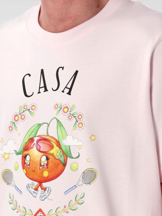 25FW 카사블랑카 반팔 티셔츠 MAW25JTS001 09 Pink - CASABLANCA