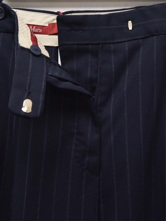  에스막스마라 스트레이트 팬츠 S Max Mara 바나 울 블렌드 팬츠 블루 - 'S MAX MARA