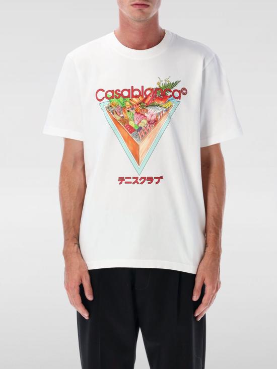 25FW 카사블랑카 반팔 티셔츠 MAW25JTS001 01 White