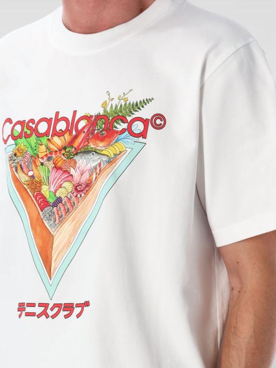 25FW 카사블랑카 반팔 티셔츠 MAW25JTS001 01 White - CASABLANCA