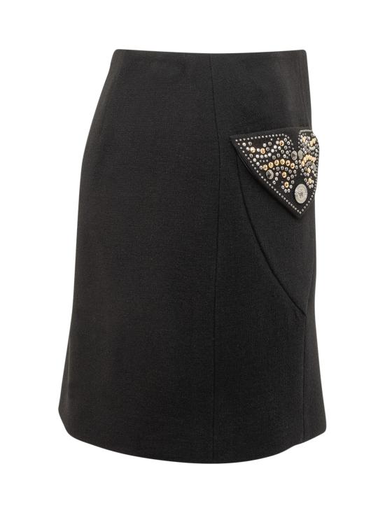 25FW 베르사체 숏 스커트 10217771A12789 1B000 BLACK - VERSACE