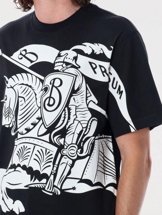 25FW 버버리 EKD 로고 프린트 코튼 숏슬리브 티셔츠 8095058 Black - BURBERRY