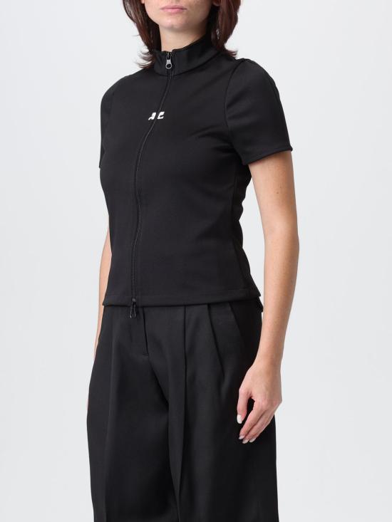 25FW 쿠레쥬 반팔 티셔츠 325JTO446JS0250 9999 Black - COURREGES