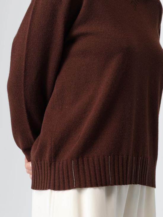25FW 파비아나 필리피 플래티넘 스웨터 MAD215F015L517 1269 Brown - FABIANA FILIPPI