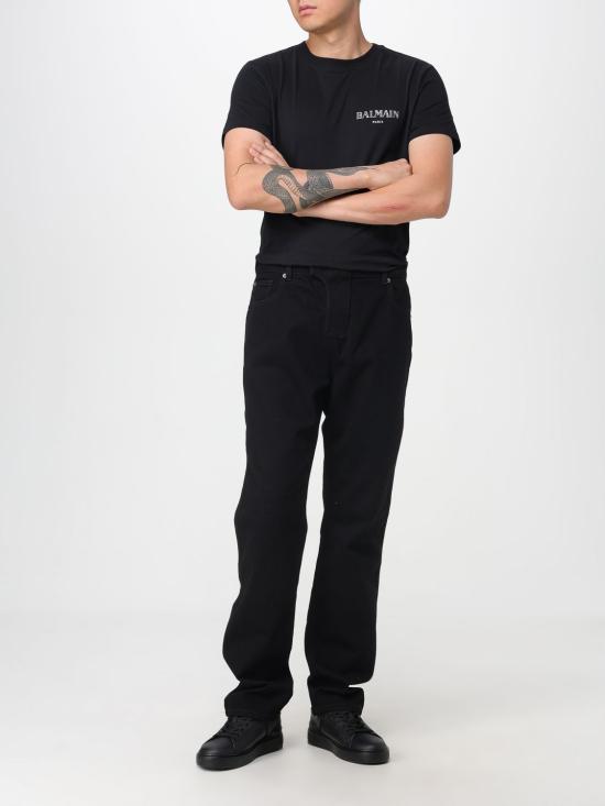 25FW 발망 데님 팬츠 FH1MI083DF88 0PC Black - BALMAIN