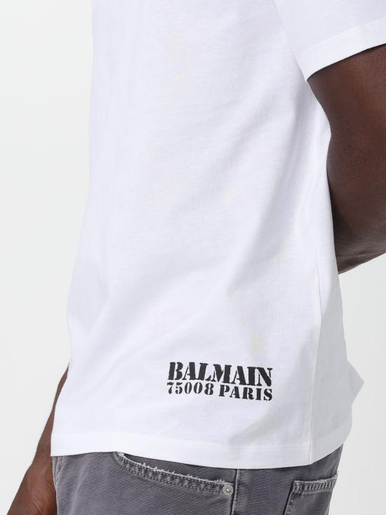 25FW 발망 반팔 티셔츠 FH1EG000BD04 GAB White - BALMAIN