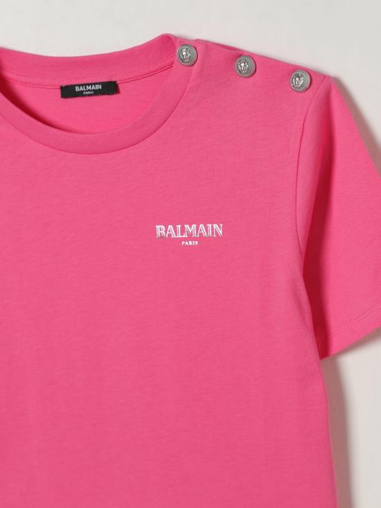 25FW [키즈] 발망 티셔츠 BX8R51Z3186 51PAG Pink - BALMAIN