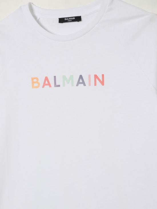 25FW [키즈] 발망 티셔츠 BX8R31Z3186 100MC White - BALMAIN