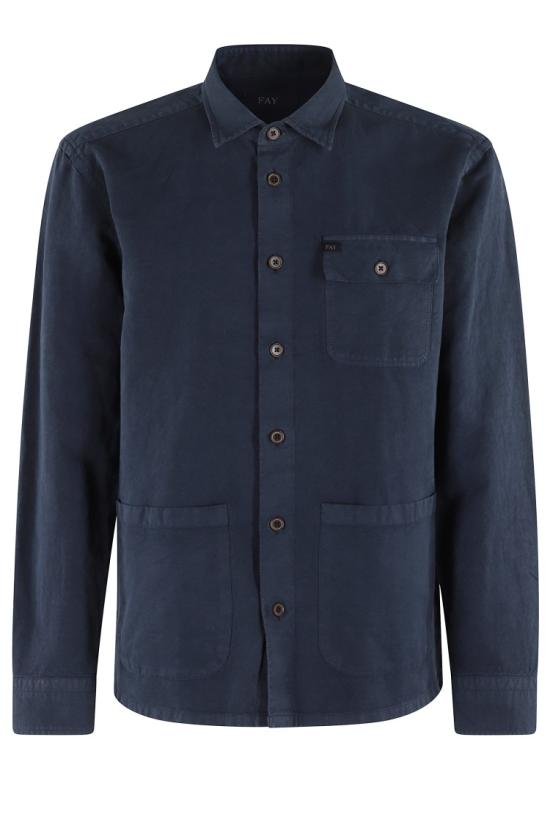 25SS 페이 긴팔 셔츠 NCMA150261T XBR 096 Blue